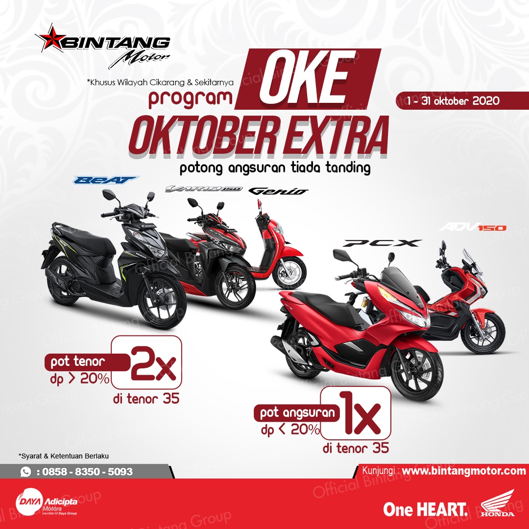 Oktober Extra Bintang Motor Cikarang Honda Bintang Motor