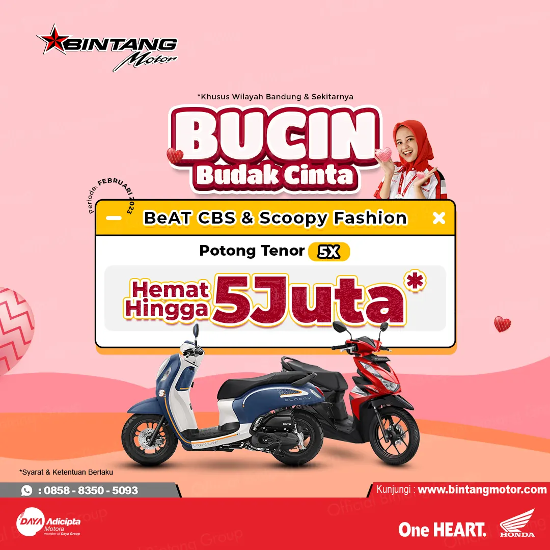 Promo BULAN PENUH CINTA Bintang Motor Bandung Februari 2023 Honda