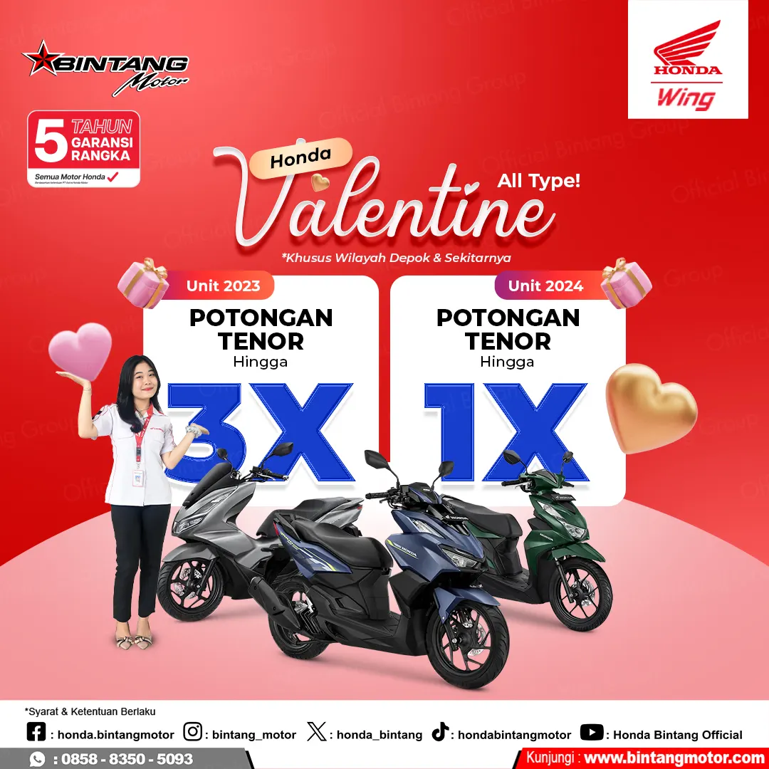 Promo Valentine Bersama Honda Bintang Motor Depok Februari 2024 Honda