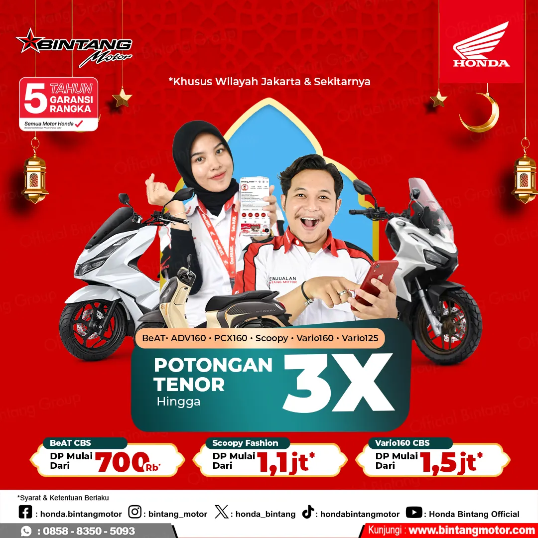 Promo Potong Tenor Honda Bintang Motor Jakarta Maret 2024 Honda