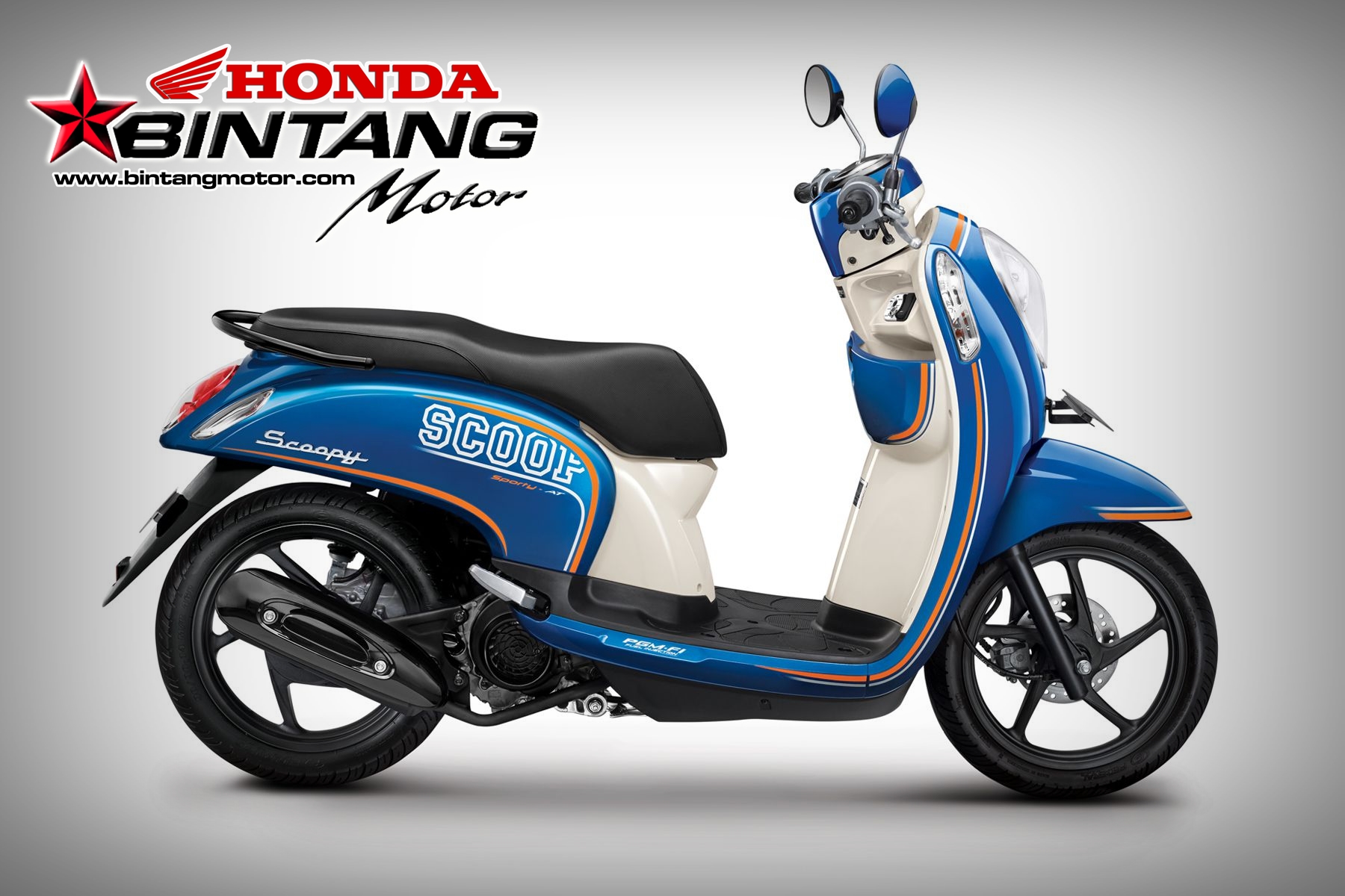 Honda scoopy fi urban blue #7