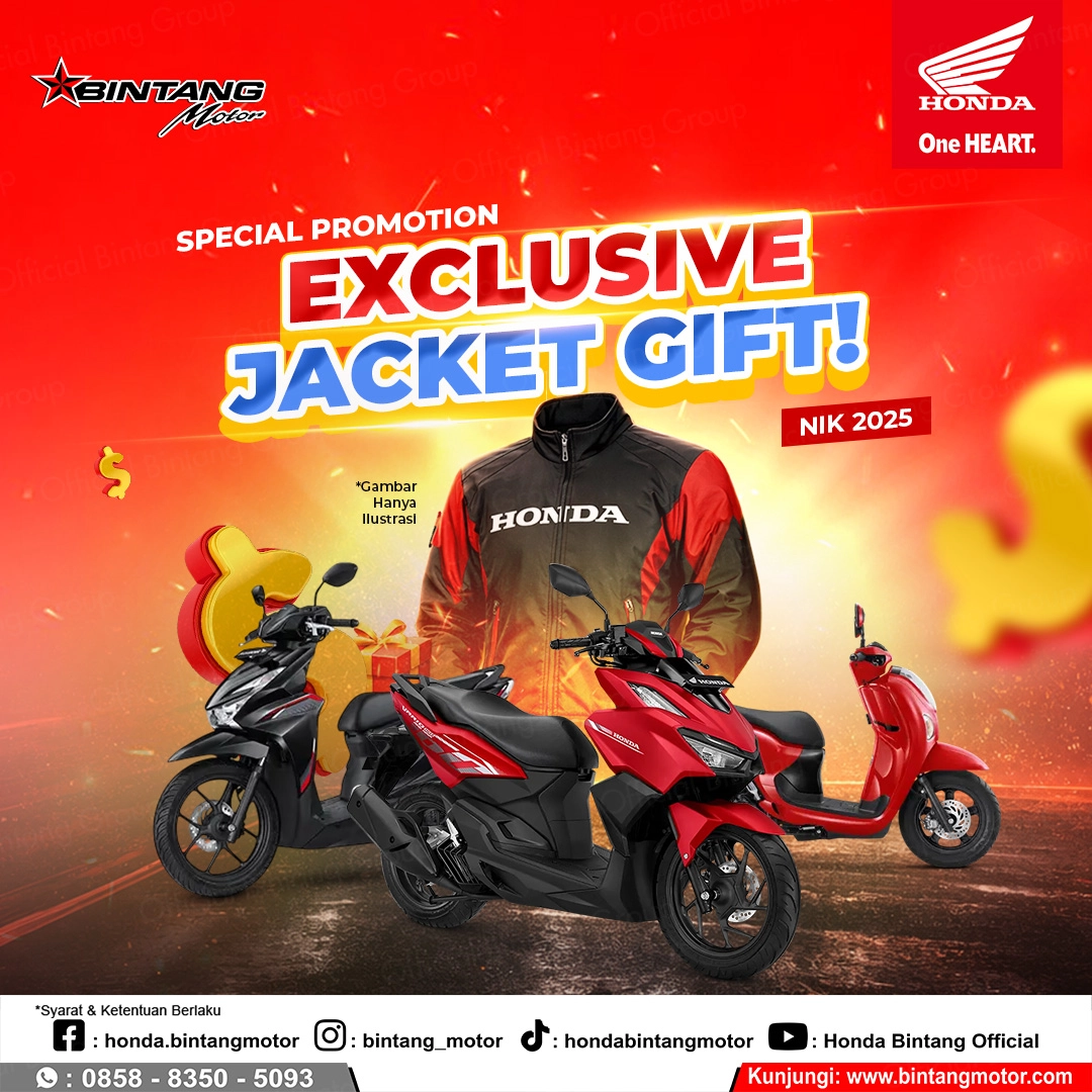 Thumbnail Promo Promo Exclusive Jacket Gift Honda Bintang Motor Cibinong 2026