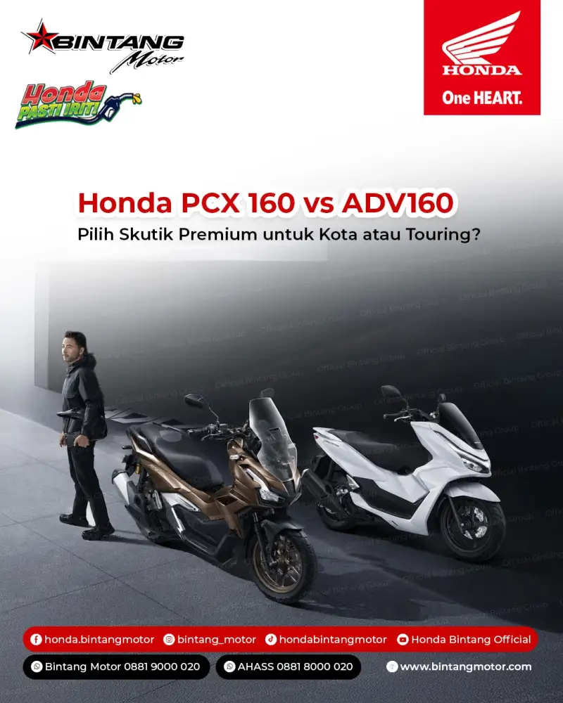 Honda PCX 160 vs ADV160: Pilih Skutik Premium untuk Kota atau Touring?