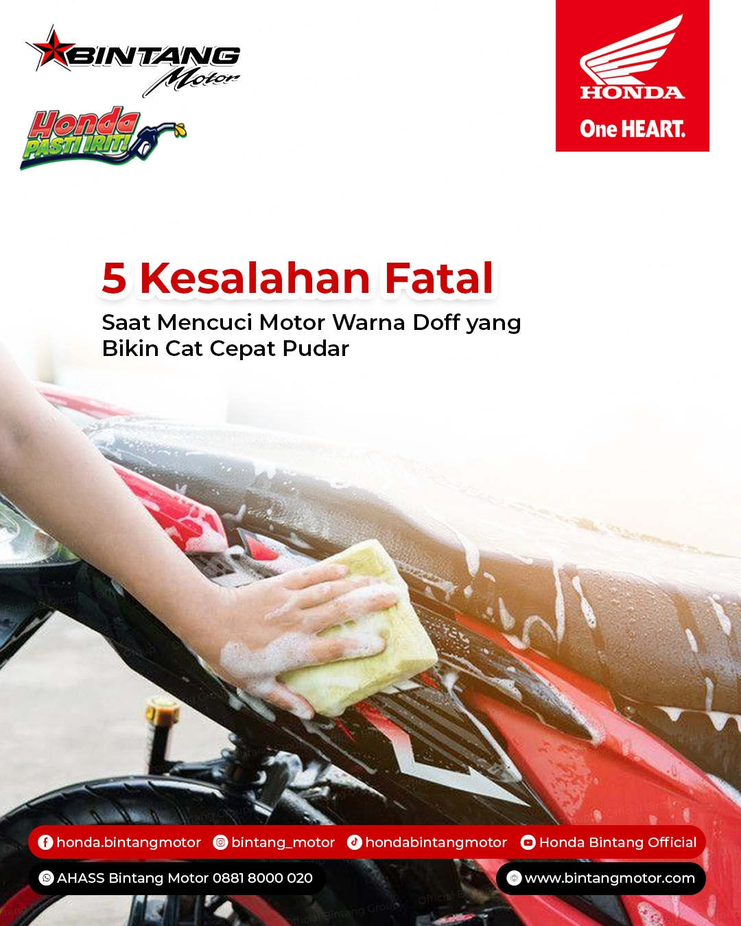 5 Kesalahan Fatal Saat Mencuci Motor Warna Doff yang Bikin Cat Cepat Pudar