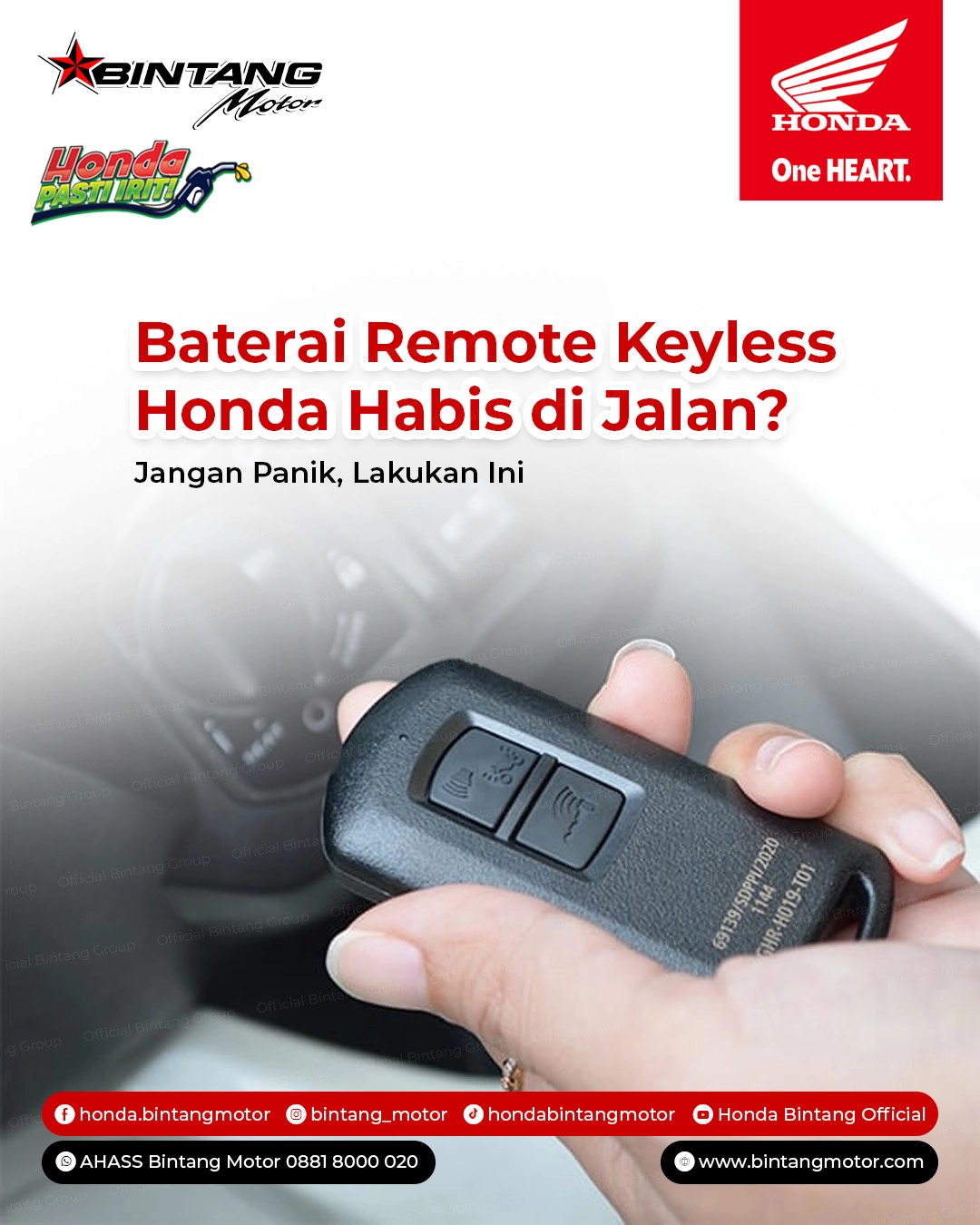 Baterai Remote Keyless Honda Habis di Jalan? Ini Cara Mengatasinya