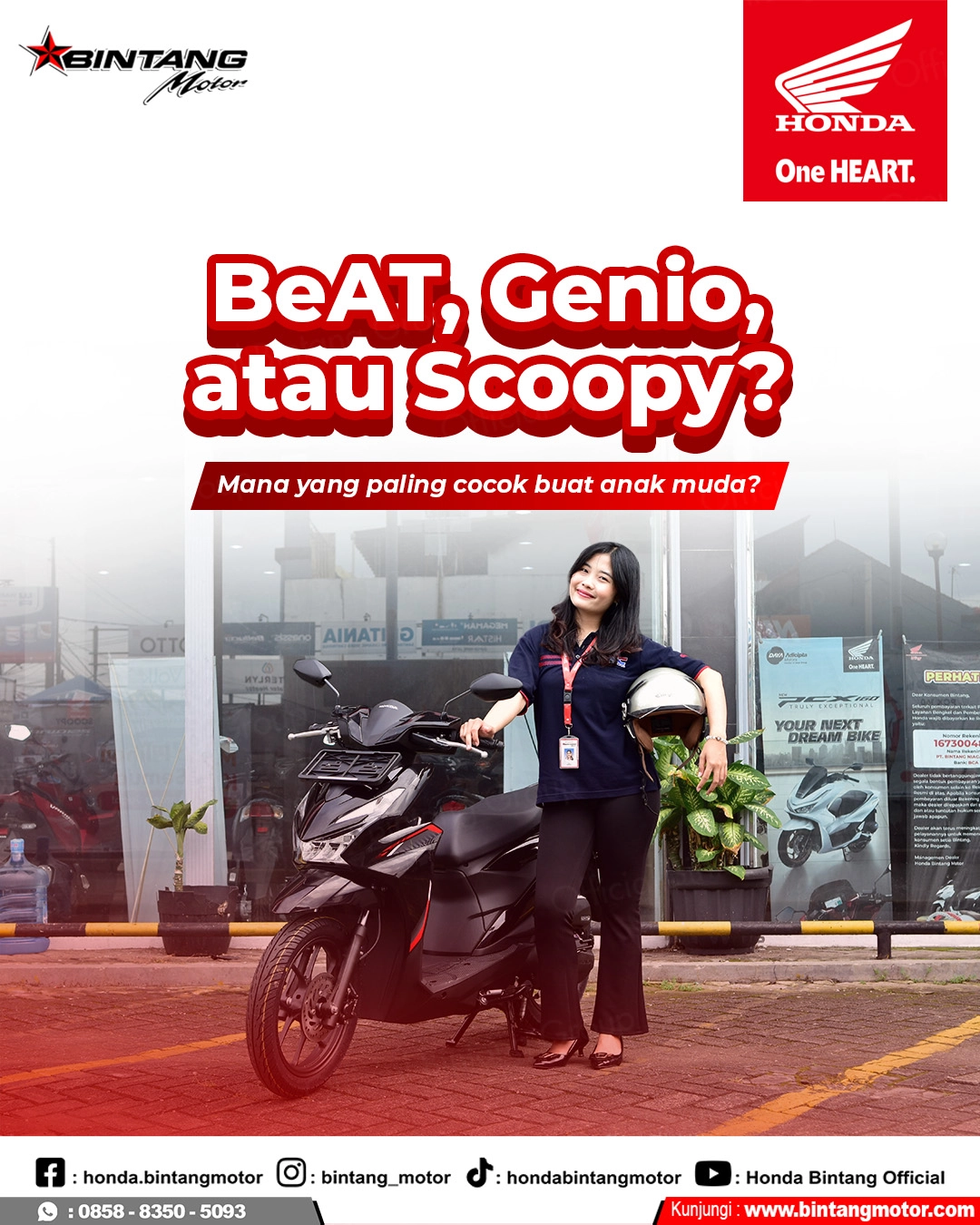 BeAT, Genio, atau Scoopy? Temukan Motor Honda Paling Pas Buat Gaya Hidup Anak Muda