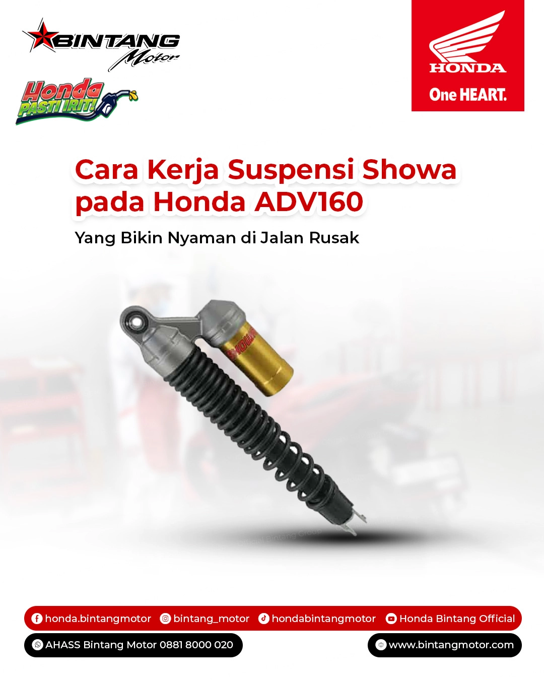 Cara Kerja Suspensi Showa pada Honda ADV160 untuk Kenyamanan Maksimal