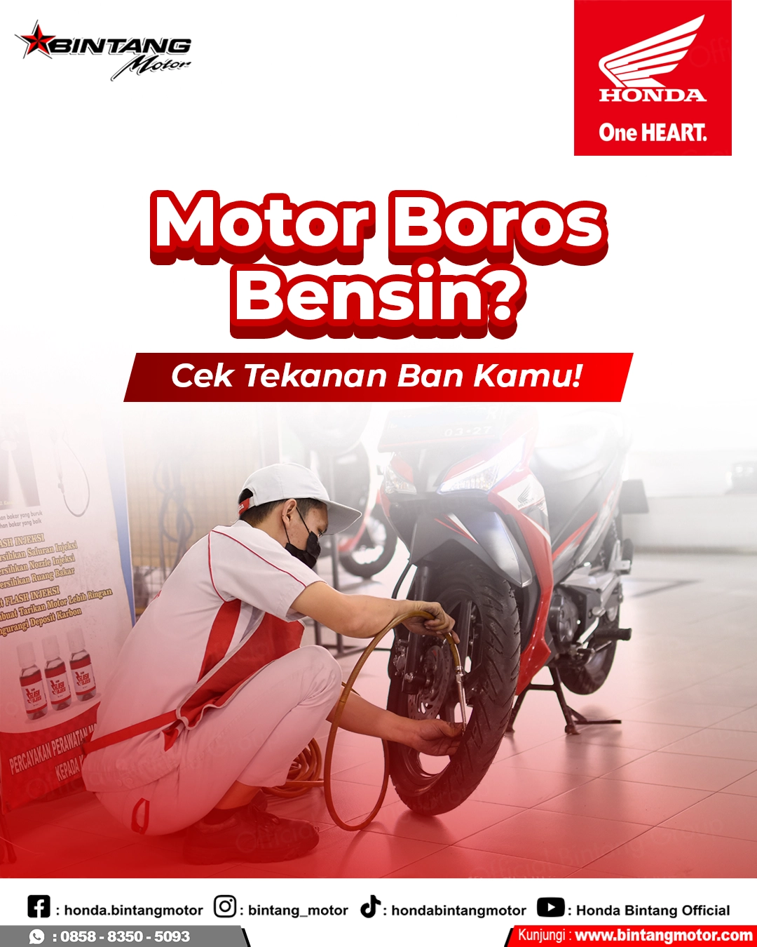 Motor Boros Bensin? Cek Tekanan Ban Kamu Sebelum Melakukan Servis Besar