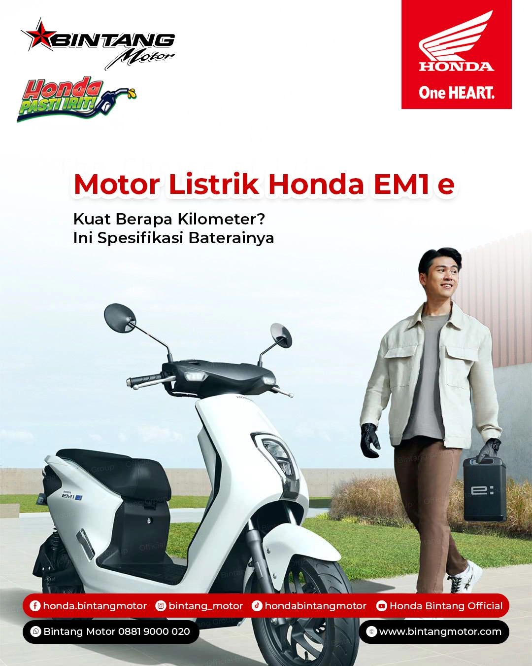 Motor Listrik Honda EM1 Kuat Berapa Kilometer? Ini Spesifikasi Baterainya