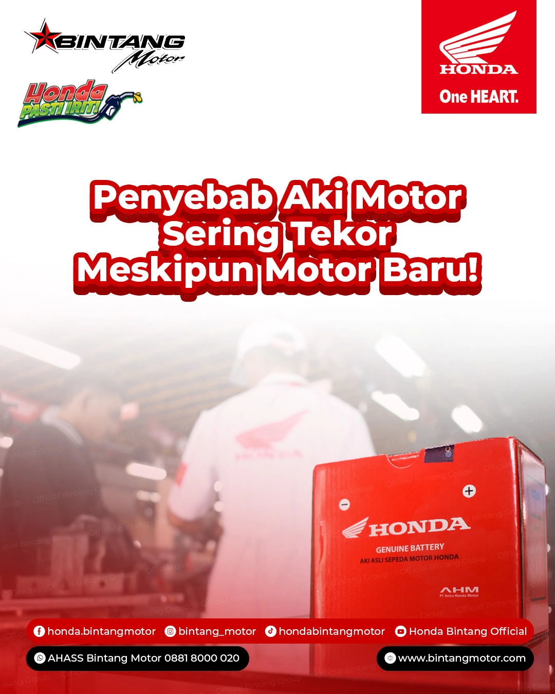 Penyebab Aki Motor Sering Tekor Meskipun Motor Baru! Penjelasan Lengkap Tim Ahli Bintang Motor