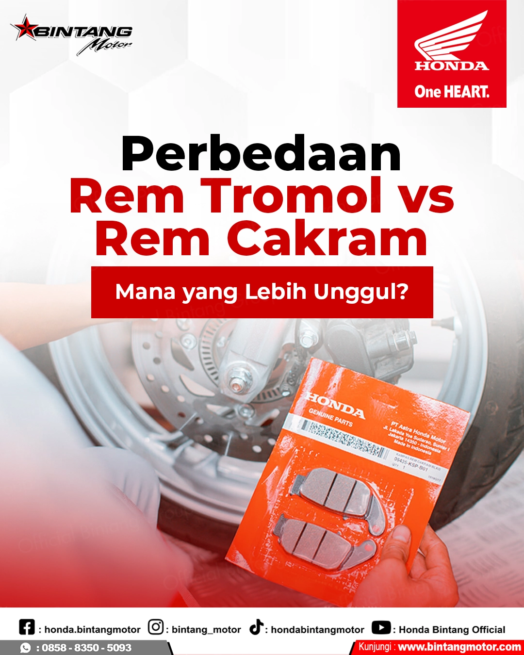 Perbedaan Rem Tromol dan Cakram: Mana yang Lebih Baik untuk Motor Honda Anda?