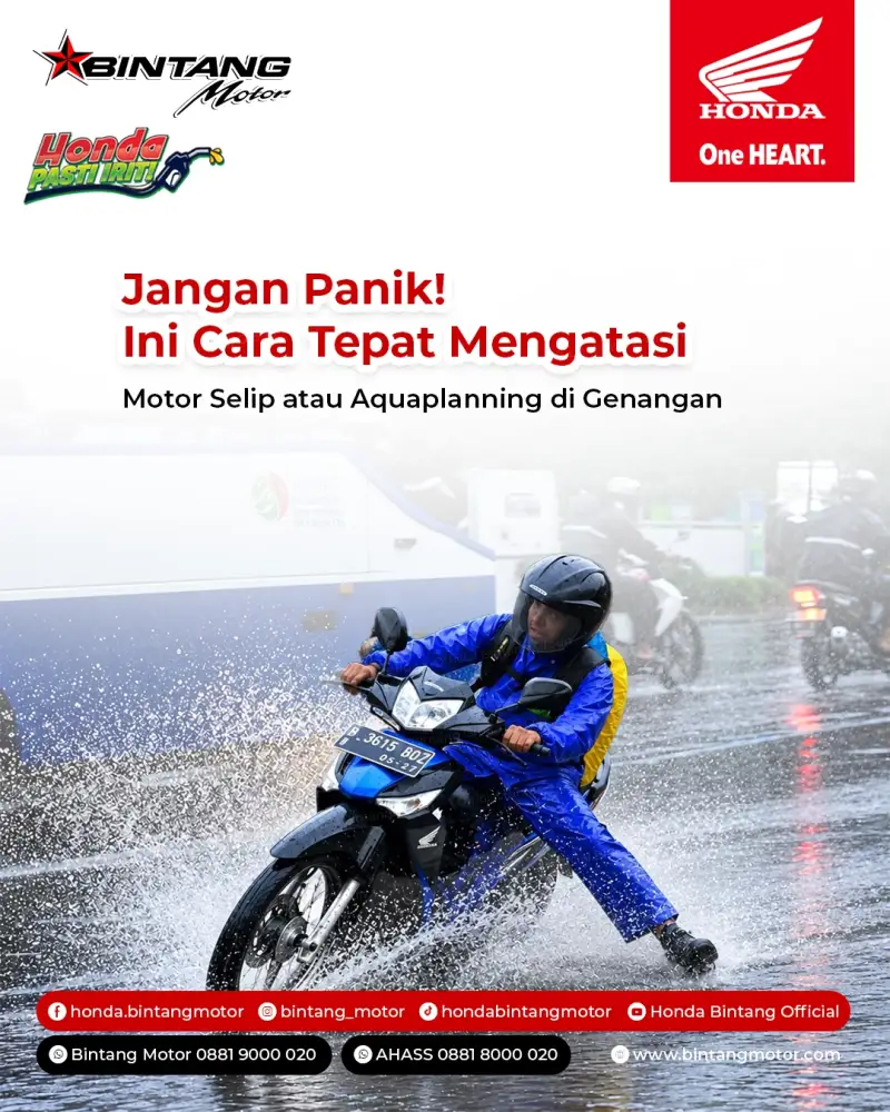 Thumbnail: Jangan Panik! Ini Cara Tepat Mengatasi Motor Selip atau Aquaplaning di Genangan