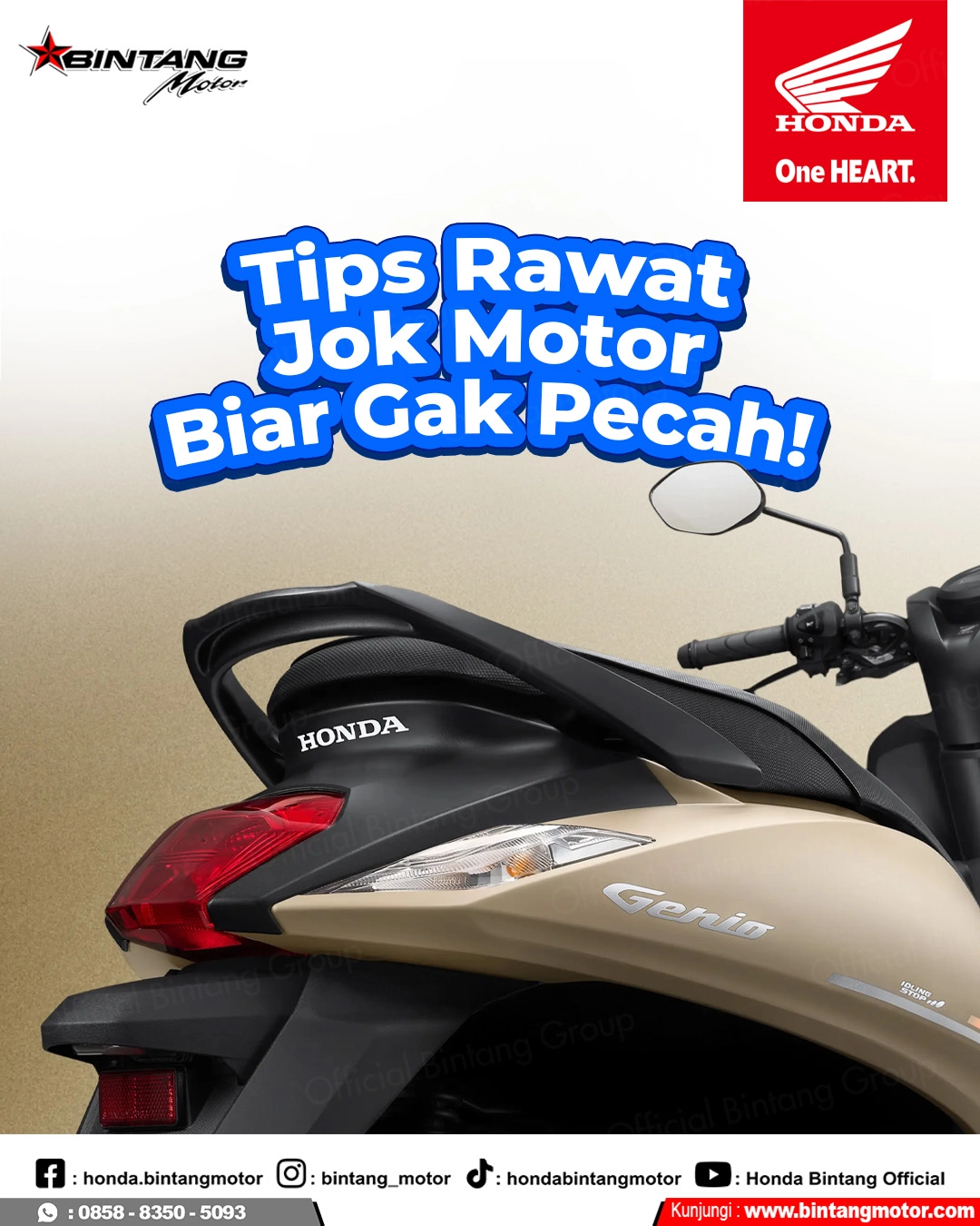 Tips Rawat Jok Motor Biar Gak Pecah! Panduan Perawatan dari Tim Ahli Bintang Motor