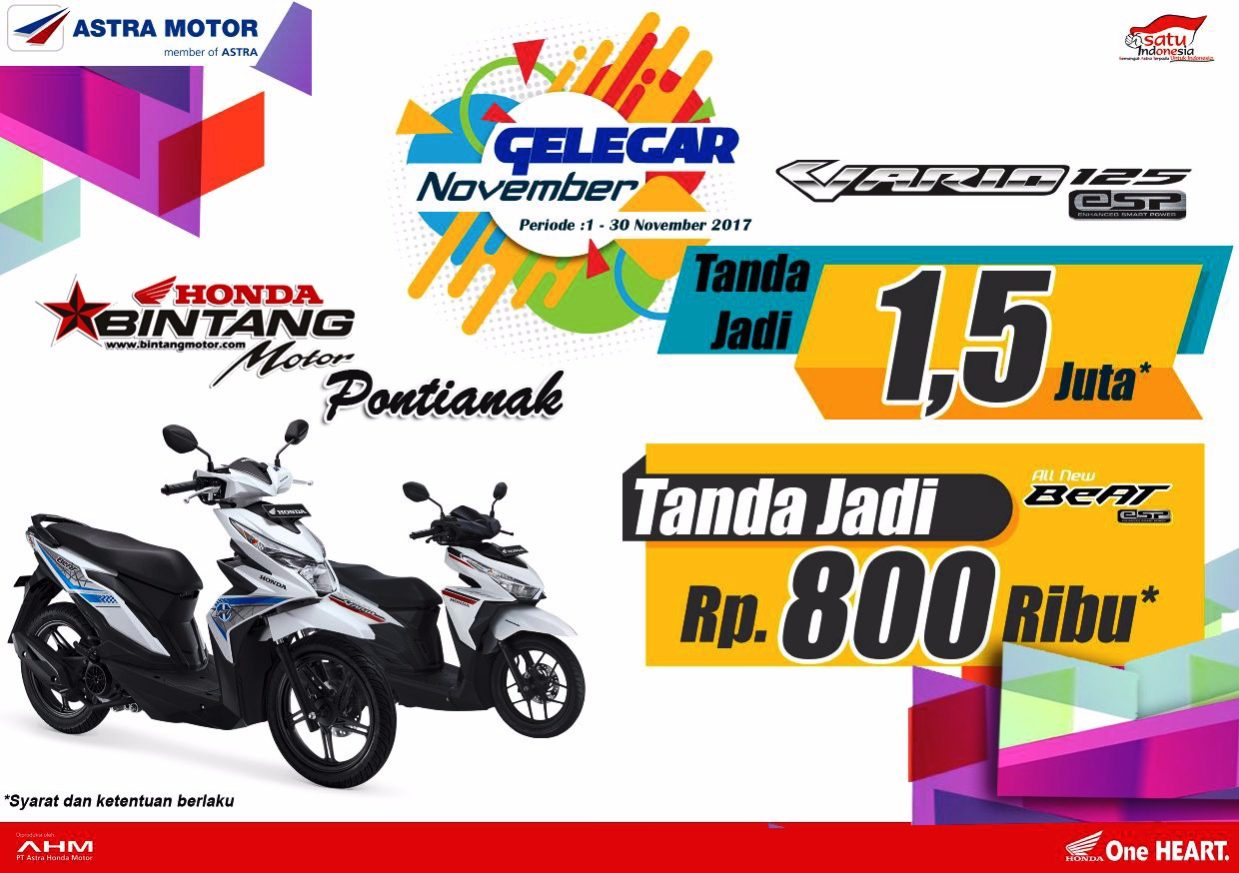 Promo Bintang Motor Pontianak November 2017 - Honda 