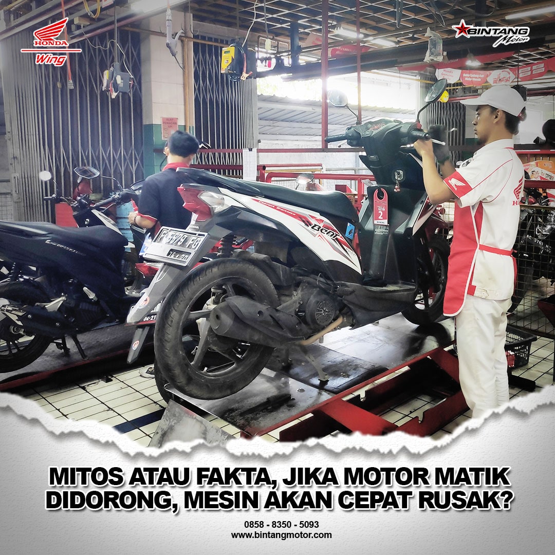 Mitos atau Fakta Jika  Motor  Matik Didorong Mesin Akan 