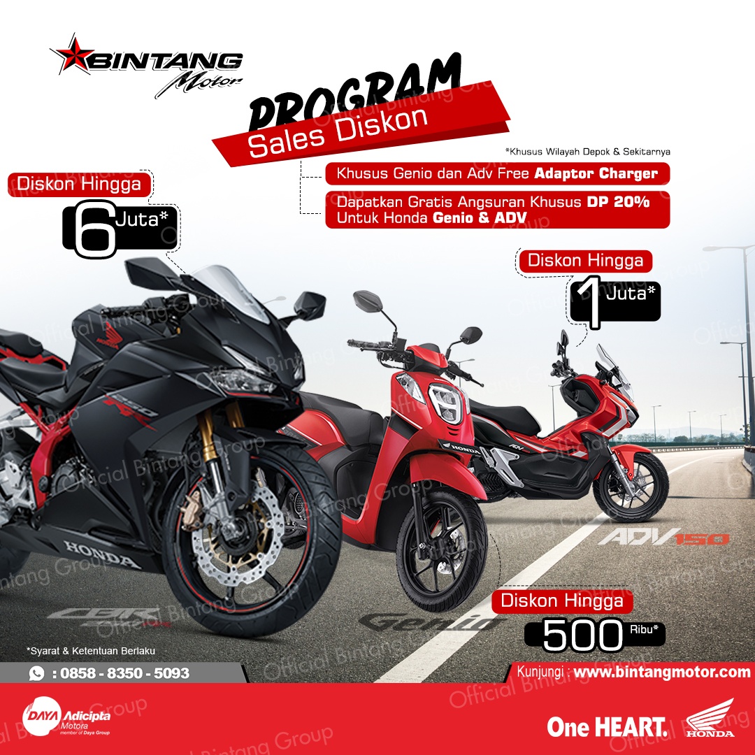 Program Sales Diskon Bintang Motor  Depok  Juli 2020 Honda  