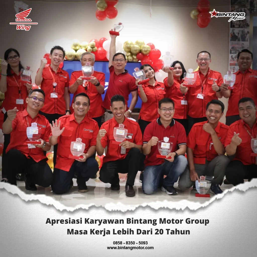 Apresiasi Karyawan Bintang Motor Group Masa Kerja Lebih Dari 20 Tahun