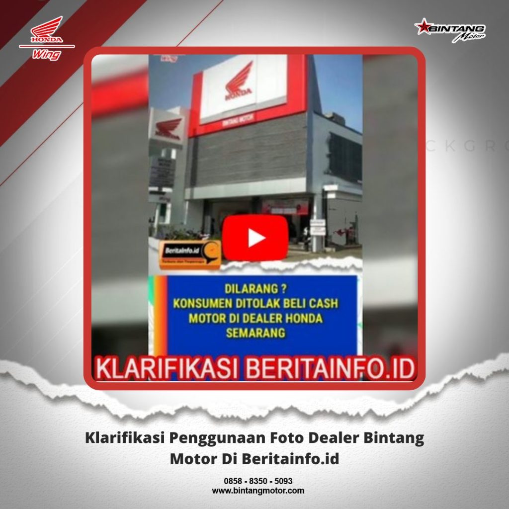 Klarifikasi Penggunaan Foto Dealer Bintang Motor Di Beritainfo.id