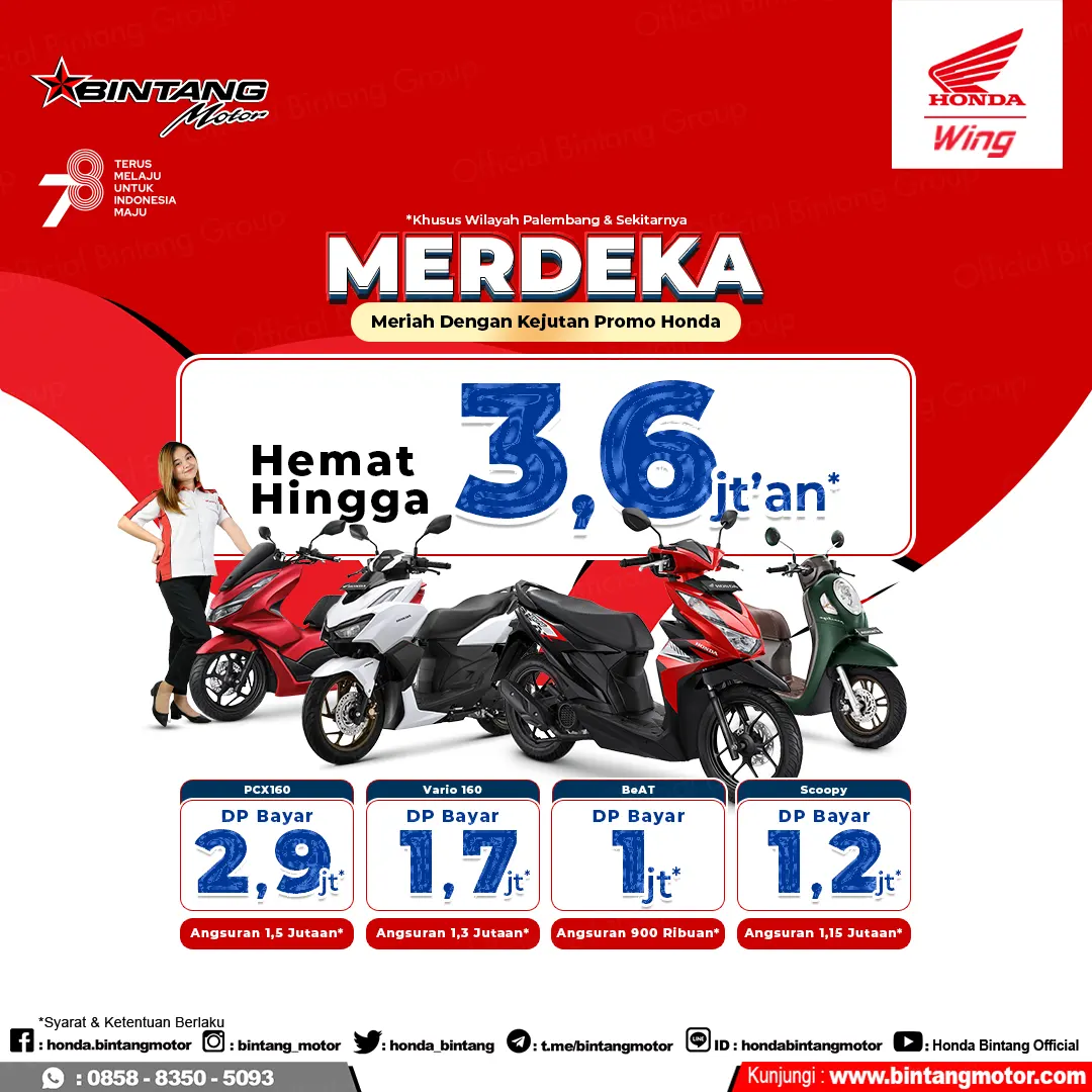 Agustusan Dengan Motor Baru Honda Dapatkan Discount Hingga Jutaan My