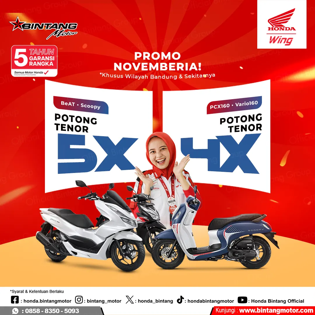 Promo NOVEMBERIA Honda Bintang Motor Bandung 2023 - Honda Bintang Motor