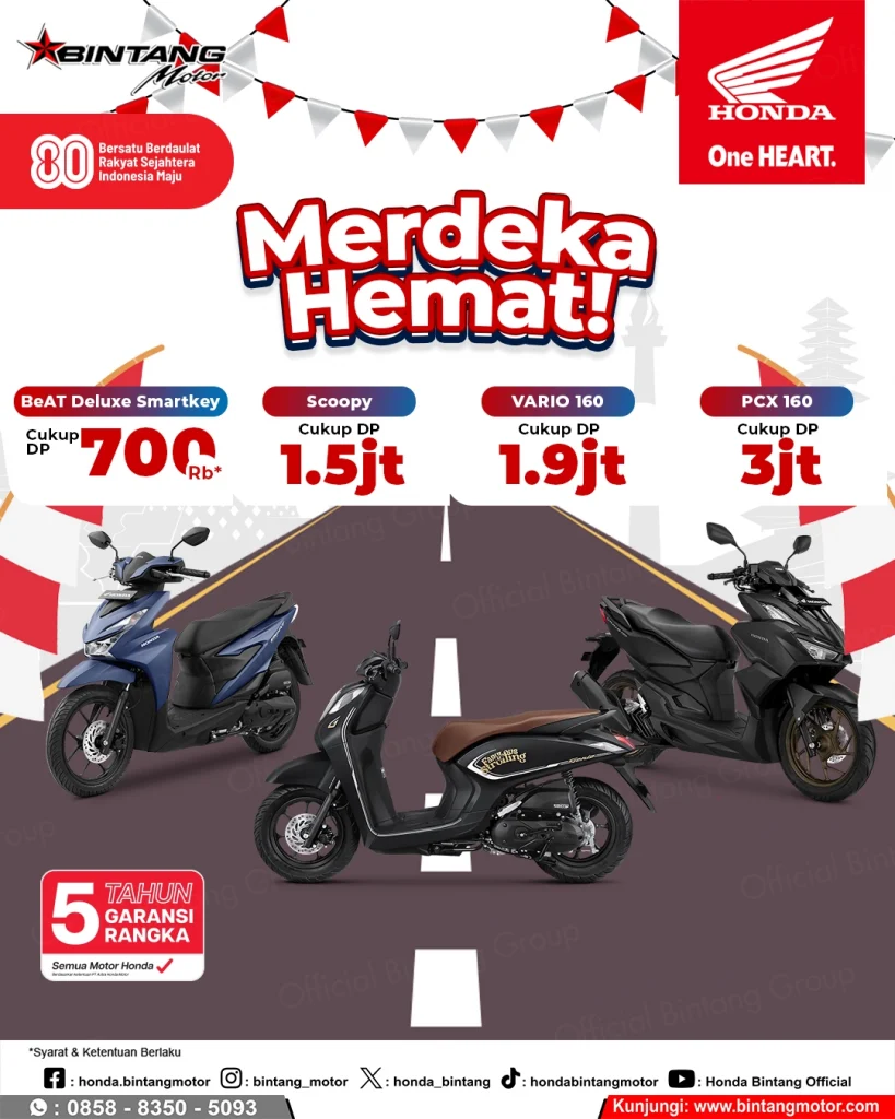 Promo Merdeka Agustus di Bintang Motor Tangerang
