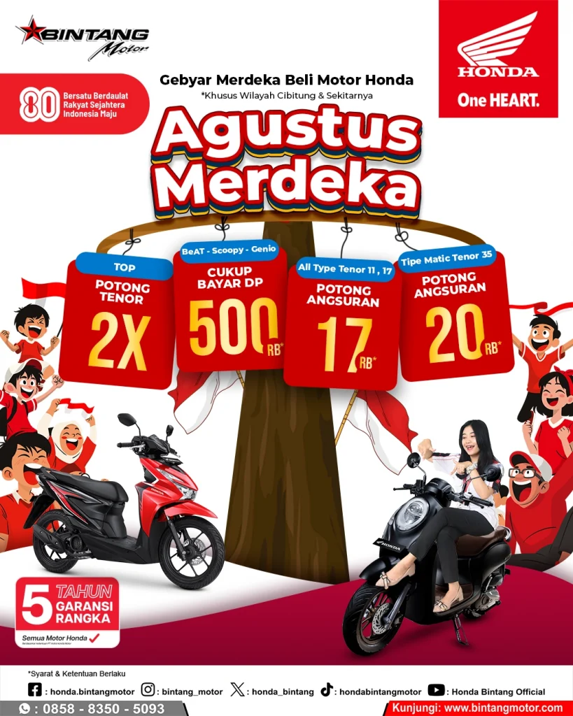 Promo Merdeka Agustus di Bintang Motor Cibitung