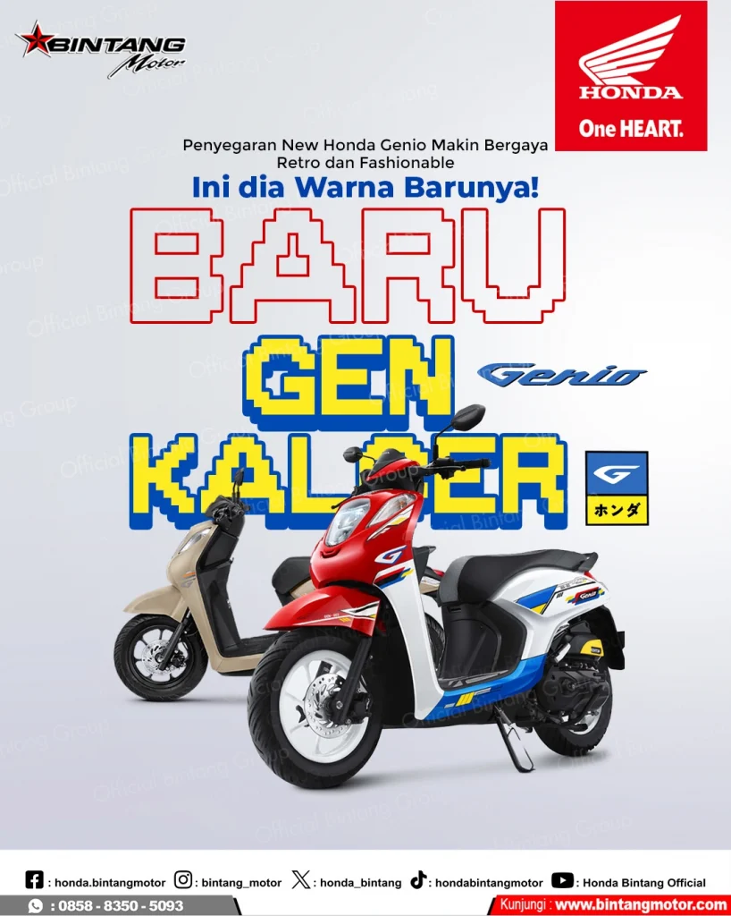 Honda Genio Baru Warna Kalcer – Skutik Retro Stylish dari Bintang Motor Bogor