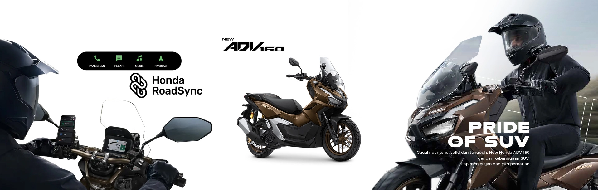 Honda ADV 160 adalah skutik petualang dengan mesin 160cc eSP+, ground clearance tinggi, dan desain adventure. Dapatkan di Bintang Motor. by Bintang Motor Dealer Resmi Motor Honda
