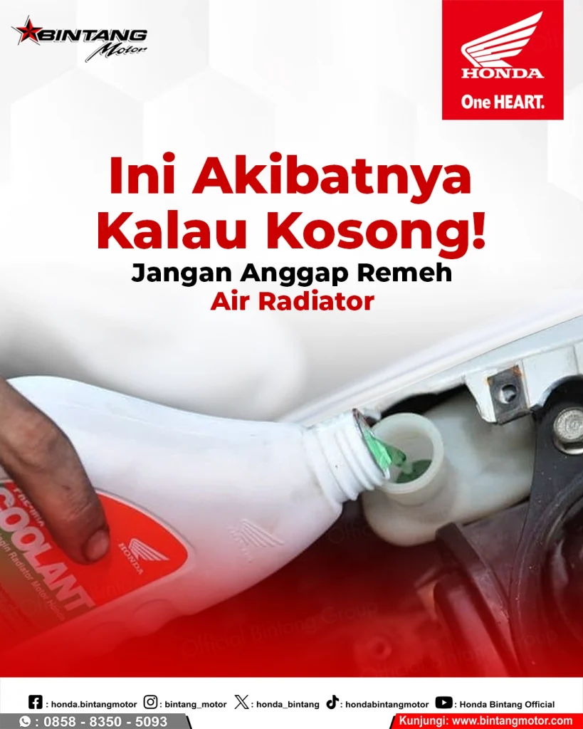 Ilustrasi pengecekan air radiator pada motor Honda