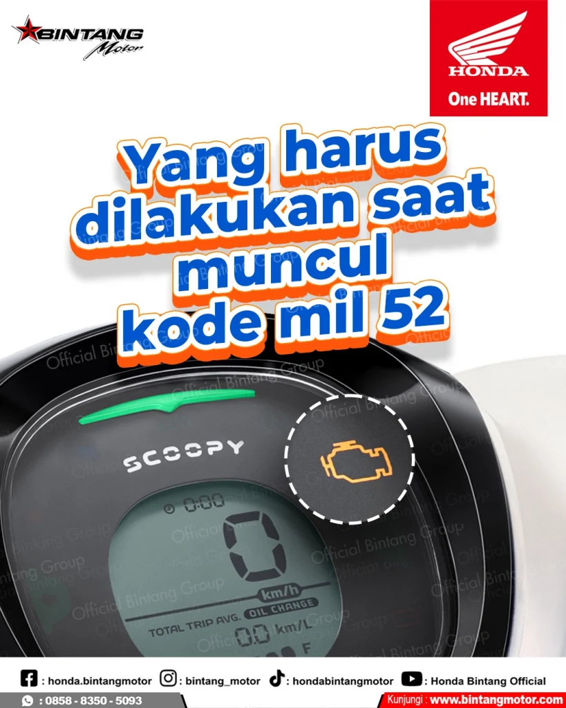 Indikator MIL menyala pada panel meter motor Honda
