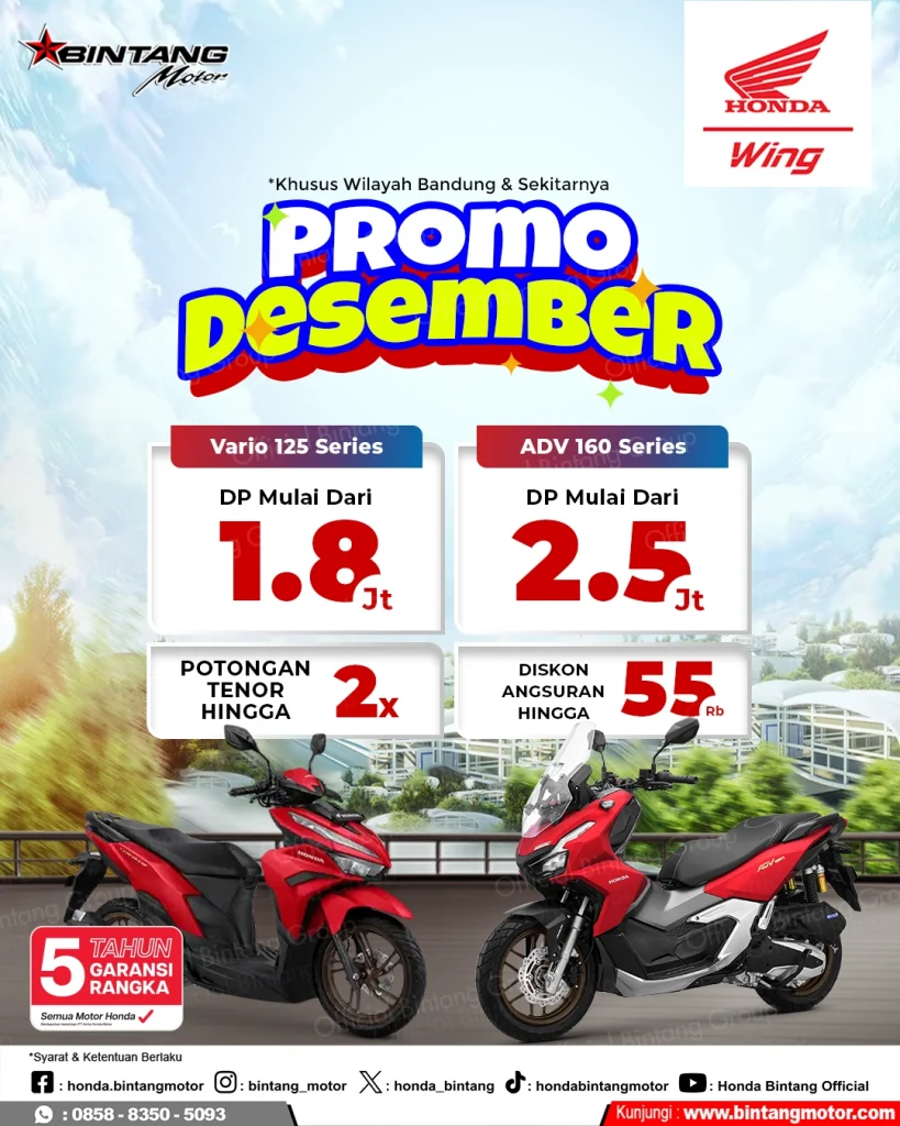 Promo Motor Honda Bandung Desember untuk Vario 125 Gen 2 dan ADV 160 Series