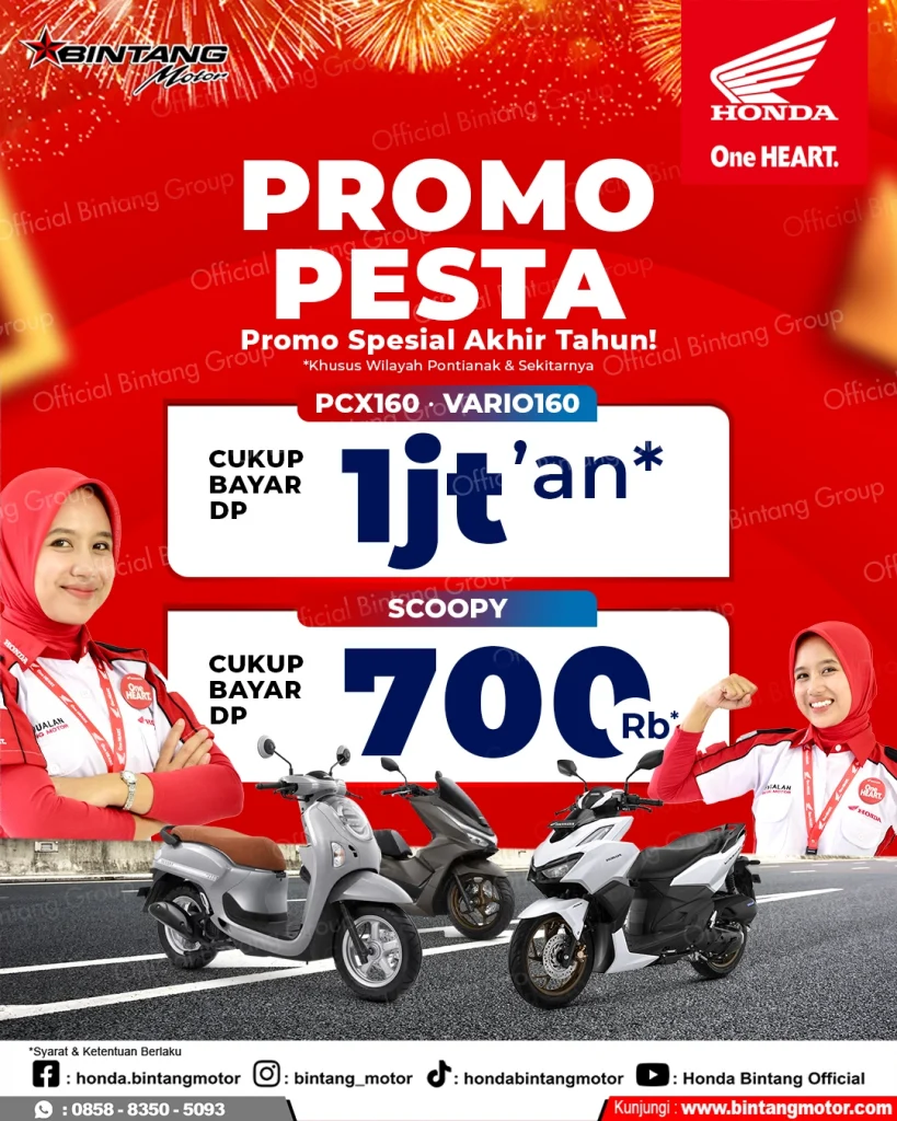 Promo PESTA Honda Pontianak akhir tahun untuk PCX, Scoopy, dan Vario 160