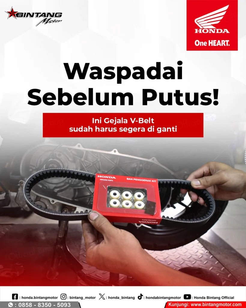 V-Belt CVT Honda PCX yang sudah aus dan perlu diganti