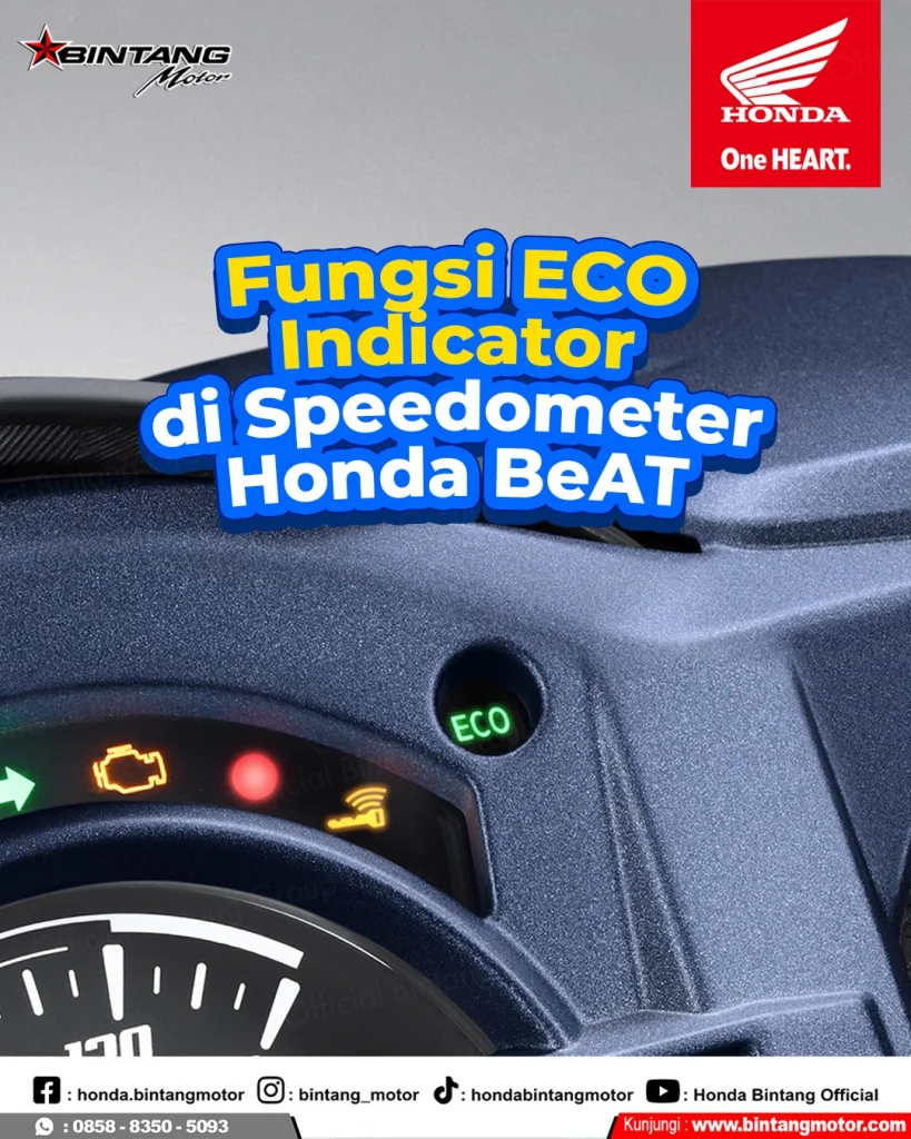 Eco indikator pada speedometer Honda Beat yang menyala saat berkendara irit bahan bakar
