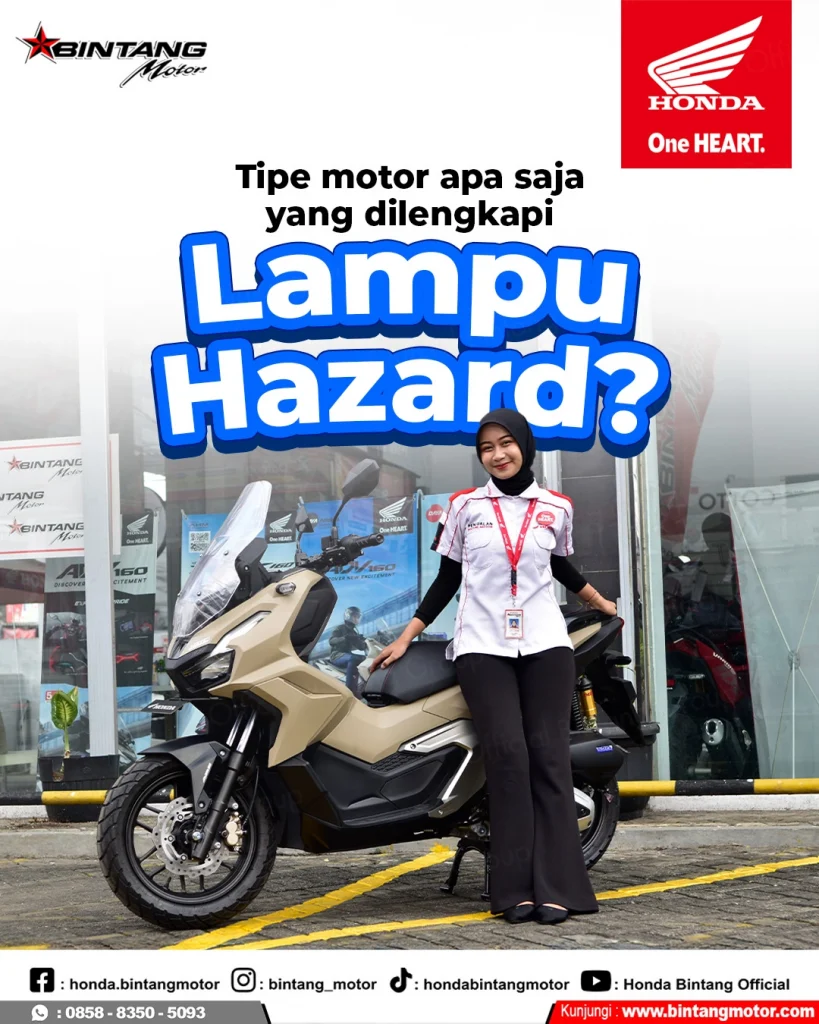 Lampu hazard motor Honda menyala di jalan raya