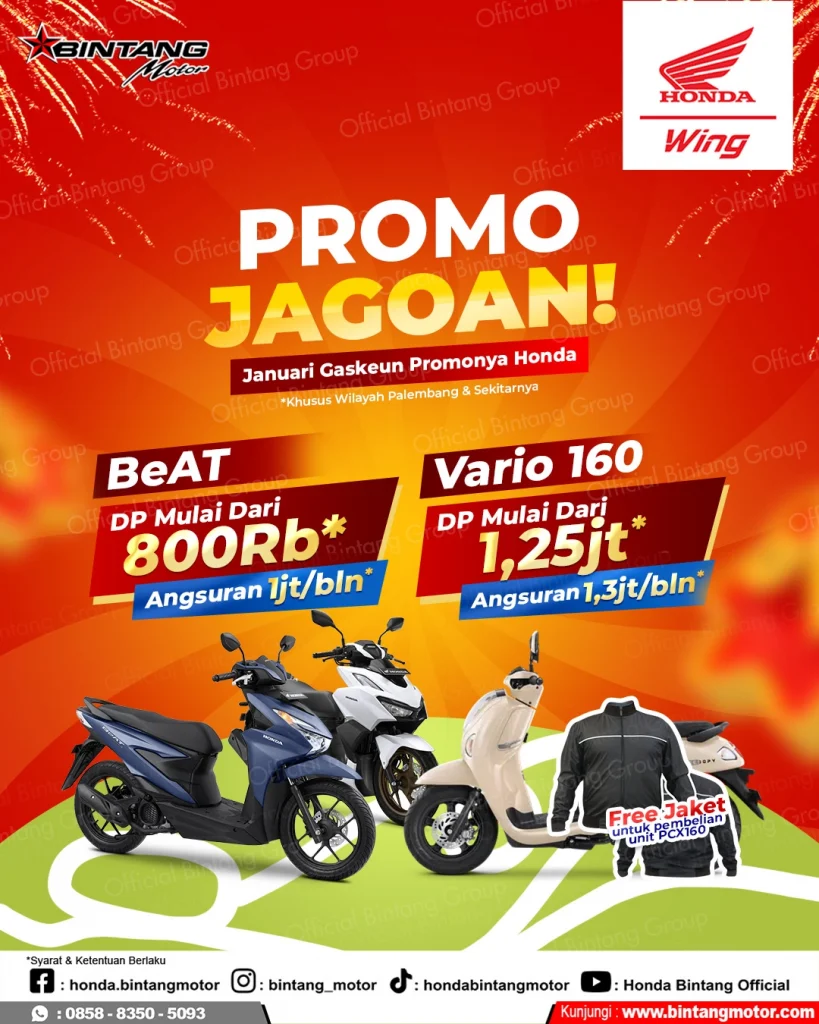 Promo Honda Palembang Januari DP Ringan Angsuran Murah Beat Vario Scoopy