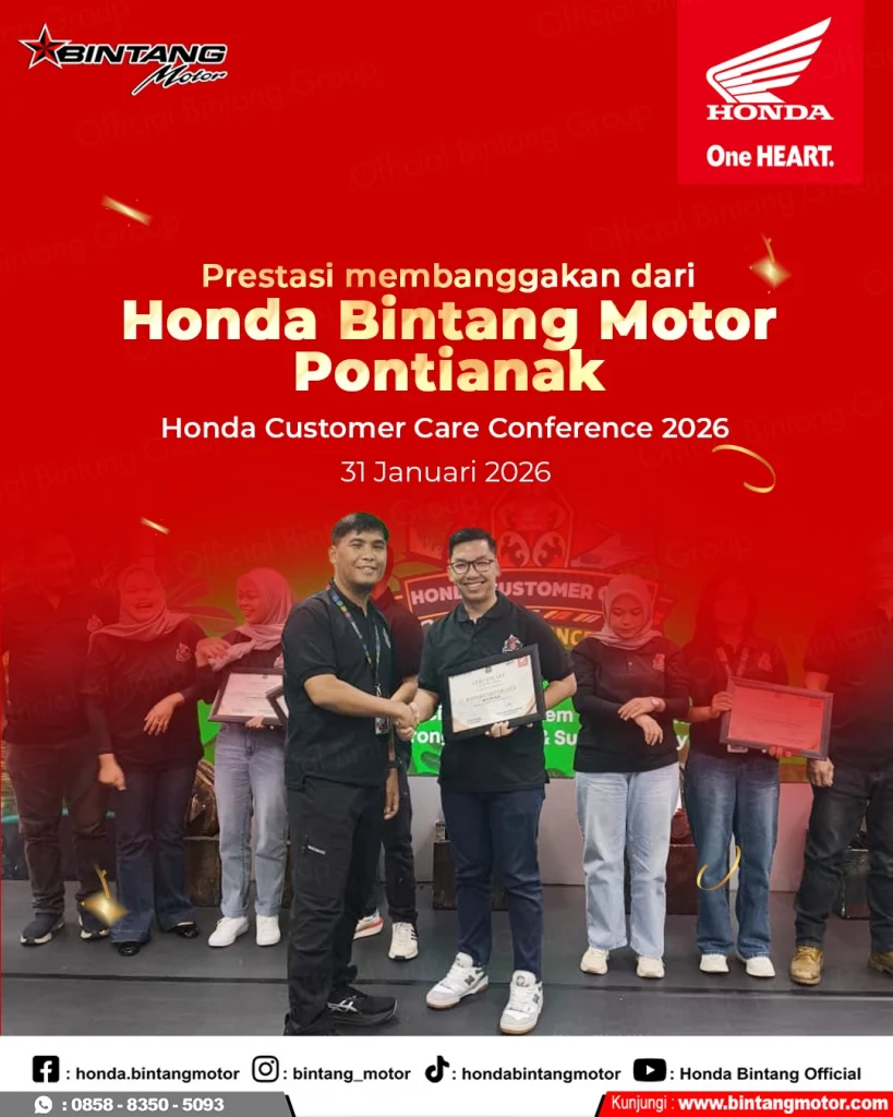 Suasana antusias para staf Bintang Motor dalam mengikuti Honda Customer Care Conference demi kepuasan pelanggan.