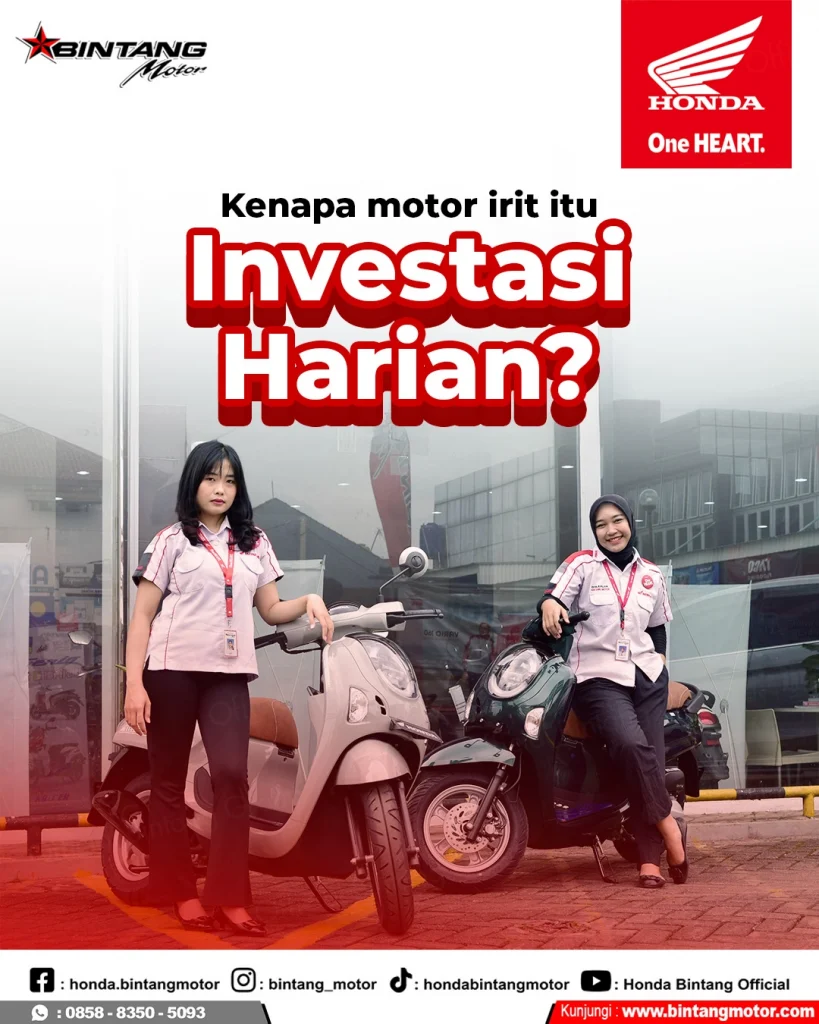 Pengendara motor Honda irit bahan bakar digunakan untuk aktivitas harian dengan efisiensi tinggi